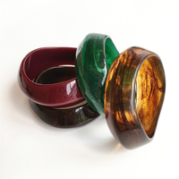 Bracelet en acrylique épais et coloré UJBOX pour femme, en résine plastique, bijou fantaisie, cadeau, vente en gros