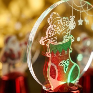 Décorations <span class=keywords><strong>de</strong></span> Noël, Veilleuse LED en Acrylique, Petite Lampe <span class=keywords><strong>de</strong></span> Table Lumineuse, Bonhomme <span class=keywords><strong>de</strong></span> Neige Coloré pour Personnes Âgées, Pendule <span class=keywords><strong>de</strong></span> Bureau - Product Image 5