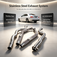 Collecteur d'échappement sport avec catalyseur SS304 et tuyaux de descente pour Mercedes-Benz E63 6.2L M156 W212 – Améliore la puissance et le couple en crête