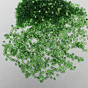 Choix de qualité, couleur verte, durable, rond, 0,8 mm, tsavorite naturelle pour ensemble de boucles d'oreilles et pendentif - Product Image 3