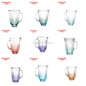 Pot de mélangeur en verre en forme de <span class=keywords><strong>feuille</strong></span> de trèfle à pulvérisation de couleurs dégradées personnalisables A12 1.75L Oster Blender Glass Cup - Product Image 2