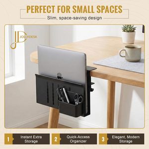 Organisateur de bureau latéral en acier, support pour ordinateur portable à fixation par pince avec porte-<span class=keywords><strong>stylo</strong></span> magnétique - Product Image 2