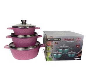 Ensemble de casseroles <span class=keywords><strong>Regina</strong></span>, 6 pièces, 24 cm, 28 cm, 32 cm, nouveau style chinois, en granit, antiadhésif - Product Image 3