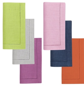 Servilletas de Lino Blancas Naturales con Bordado Personalizado al por Mayor, Servilletas de Lino para Bodas y Restaurantes - Product Image 1