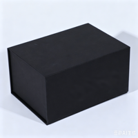 Kotak Hadiah Mewah Warna Kustom Hitam Magnetik Kaku dengan Finishing Matte dan Logo Merek Kustom