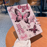 Étui personnalisable pour iPad à trois volets rotatifs à 720 ° avec fente pour stylo et motif de dessin animé étuis et étuis pour tablette