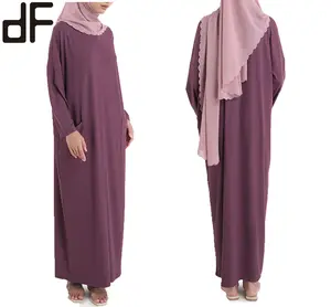 Dag Look Oem Aangepaste Abaya Voor Vrouwen Dubai Jurk Moslim Lange Abaya Met Rits In Front