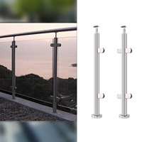 Support de fixation pour garde-corps en verre sans cadre pour balcon, pince de fixation pour garde-corps en verre d'escalier intérieur, connecteur de main courante en tube