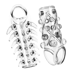 2Pcs/set Spiny <b>Cock</b> Ring Reusable Delay Ejaculation Penis <b>Sleeves</b> - Product Image 1