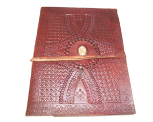 Journal vintage en cuir personnalisé en cuir véritable fait à la main journal exclusif en cuir de pierre précieuse pour les voyageurs - Product Image 1