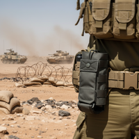 Kantong Radio Molle IR Cordura Nylon 6.6 Israel Defense 500D, Perlindungan Gen 2 710, Portabel, Lipat, Tahan Air, Tahan Guncangan