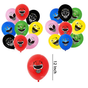Fournitures de fête Rangering à thème héros, bannière, ballon en latex, décoration de fête <span class=keywords><strong>Super</strong></span> Ninja, bannière Joyeux Anniversaire, décorations de gâteau DIY - Product Image 4