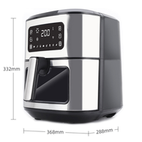 Friteuse à air numérique visuelle 6,5 L avec fenêtre, four à air chaud 1700 W, friteuse sans huile pour la maison