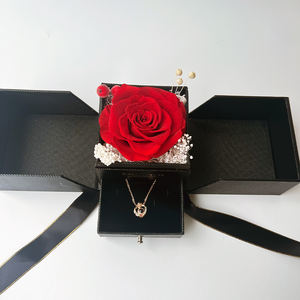 Boîte à bijoux en acrylique naturel avec double porte, rose préservée enchantée éternelle pour Noël <span class=keywords><strong>et</strong></span> Halloween, design de style INS - Product Image 1