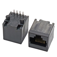 52D Vertical DIP RJ45 Todo-Plástico 8P8C Pin chapado en oro Material PBT Solderable Enchufe de red RJ45 Conector de producto Jack