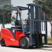 Chariot élévateur contrepoids électrique au lithium MiMA MK25 de 2,5 tonnes à quatre roues, mât bi-étages, pneus pleins, latéralité hydraulique en option