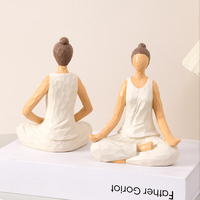 Statue de méditation élégante en résine, cadeau zen apaisant, décoration artistique pour salle de thé, accent artistique pour la maison