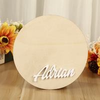 Plaque d'annonce de naissance personnalisable en bois rond, 2 pièces, avec données de naissance, souvenir pour la décoration de la chambre de bébé