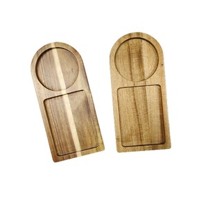 Nhật Bản phong cách retro rắn Keo Gỗ khay ăn sáng hiện đại Snack cốc nước Tấm bánh mì tráng miệng thân thiện với môi quán cà phê - Product Image 5