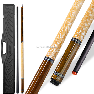 JFLOWERS Pool Cue, Ebony Plain Face, Figured Bubinga/Zebrawood/Padauk Butt Options, Carbon Fiber or Maple Shaft Professional - Product Image 1