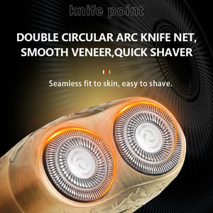 KEMEI Km-t105 Mini <span class=keywords><strong>rasoir</strong></span> à barbe électrique à grande vitesse Bronze Matel Relief Type C Mens Razor Led Display Shaving Tools Twin Heads - Product Image 2