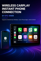 Autoradio Android 9 pouces avec écran tactile IPS, Carplay sans fil, Android Auto, GPS, DSP, entrée caméra de recul AHD, lecteur multimédia