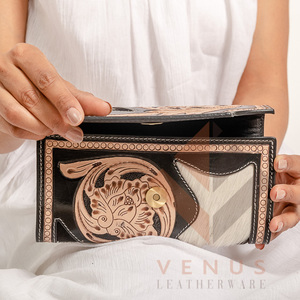 High Quality Women's Genuine Leather Clutch <b>Bag</b> Wallet Fashionable <b>Long</b> Design Purse with Landscape Pattern - Product Image 5