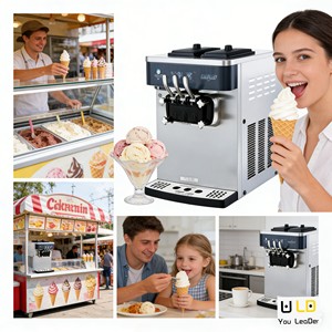 Machine à glace molle LD, usage commercial, directement de l'usine, 2300W 220V/110V, <span class=keywords><strong>bouton</strong></span> d'arrêt d'urgence optimisé - Product Image 3