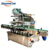 Machine de remplissage entièrement automatique Zhongjie à pompe à engrenages PLC, 6 têtes, 42L, levage servo pour boissons, produits chimiques, liquides, pâtes, verre