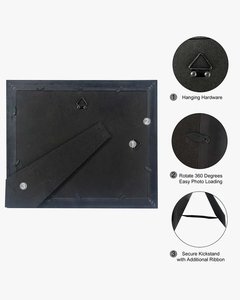 Marco de Madera Negro para Certificado de Graduación o Diploma con Diseño Sofisticado de Cuerda Negra, Compatible con Tamaños 8.5x11 y 11x14 - Product Image 4