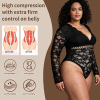 LANGQIN 8705 Body gainant en dentelle pour femme grande taille, effet amincissant, séchage rapide, maintien léger, style vintage sexy, usage quotidien