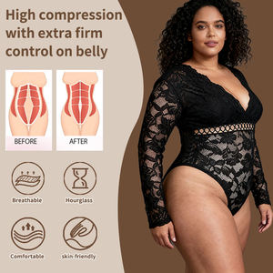 Wholesale Women's Plus Size Lace <b>Shapewear</b> Waist Cinching <b>Bodysuit</b> Tops with Quick Dry & Light Control for Daily Use - Product Image 6