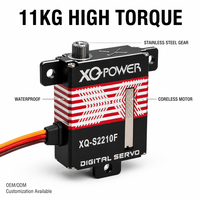 Servomoteur RC pour avion 11KG XQ-S2210F sans noyau 10mm mince haute vitesse étanche engrenage en acier inoxydable 8.4V 0.11-0.15sec/60 Vente en gros