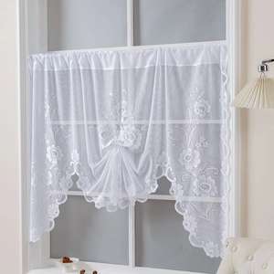 Tenda da caffè bianca cinese classica fresca a tre <span class=keywords><strong>fiori</strong></span> che blocca il pizzo tenda corta tenda divisoria dell'atrio - Product Image 6