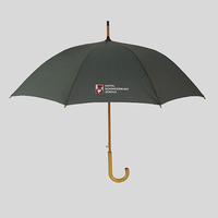 Parapluie classique de grande taille de haute qualité à ouverture automatique avec poignée en bois incurvée pour les jours de pluie, publicité, design personnalisé