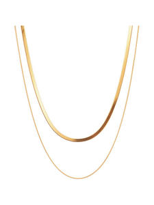 שאינו להכתים נירוסטה קולר תכשיטים באיכות גבוהה כפול שכבות להב תיבת שרשרת קולר חסר צוואר לנשים - Product Image 5