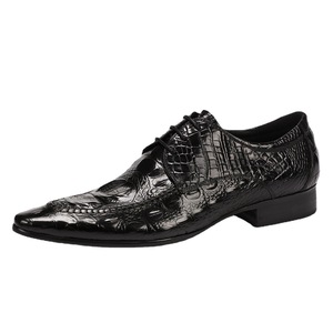 Zapatos Oxford de Cuero Genuino Brillante para Hombre, con Punta Puntiaguda, con Cordones, Zapatos de Vestir, Zapatos de Boda, Color Sólido, para Toda Temporada, Envío Directo - Product Image 1