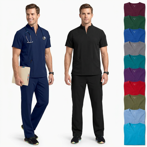 Ensemble de blouses médicales Ulk pour hommes et femmes, antimicrobiennes, extensibles dans les 4 sens, uniforme d'infirmière moderne pour le personnel des cliniques dentaires et des hôpitaux, prêt à expédier - Product Image 1