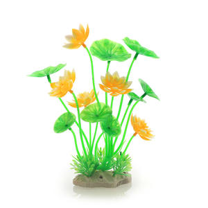 Décor d'aquarium écologique en céramique et PE, ensemble de plantes de <span class=keywords><strong>lotus</strong></span> artificielles, ornements de paysage pour aquarium, plantes aquatiques simulées - Product Image 5