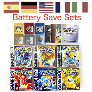 USA EUR NOE FRA ESP ITA battery save cart Crystal GOLD silver blue red yellow green manual <b>Game</b> Box <b>Game</b> Cartridge for Gbc - Product Image 1