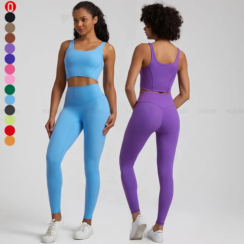 2023 heißer Verkauf Yoga Kleidung Active wear Fitness Fitness Push-up Leggings Sets Workout Laufen eng schlanke Passform 2 Stück Sets für Frauen