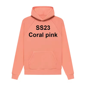 เสื้อฮู้ดดี้ผู้ชายทรงหลวม ESSENTIAL ผ้าฝ้ายคุณภาพสูง สไตล์ลำลอง พิมพ์ลายตัวอักษร <span class=keywords><strong>SS23</strong></span> สีชมพูคอรัล สำหรับฤดูใบไม้ผลิ - Product Image 1