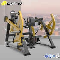 Máquina de entrenamiento de fuerza con carga de placas para brazos y espalda, equipo comercial de gimnasio de asiento bajo, venta directa de fábrica BRTW