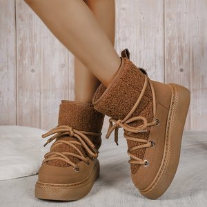 <span class=keywords><strong>Botas</strong></span> de Nieve para Mujer, con Suela Gruesa, para Otoño e Invierno, con Cordones Cruzados, Talla Grande, Cálidas - Product Image 6