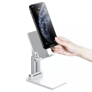2022 latest silicone anti slip weight Double Aluminum tube universal foldable lifting mobile phone tablet holder