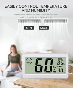 Kỹ thuật số trong nhà Nhiệt kế ẩm kế với thời gian hiển thị-lớn LCD nhiệt độ độ ẩm mét, thoải mái chỉ số mức độ - Product Image 4