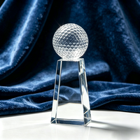 Cadeau d'affaires personnalisé Trophée de golf en verre Trophée en cristal en gros Sports Globe Excellence Award