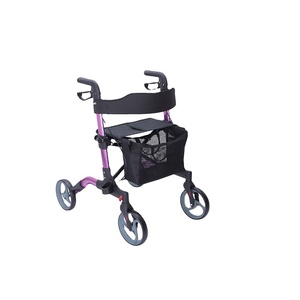 Khung nhôm sang trọng rollator Walker với chỗ ngồi 8 "bánh xe Trọng lượng nhẹ di động đi bộ Viện trợ cho người lớn tuổi - Product Image 1