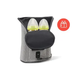 Bolso <span class=keywords><strong>calentador</strong></span> de <span class=keywords><strong>biberones</strong></span> para <span class=keywords><strong>coche</strong></span>, gran capacidad, calefacción rápida, gris, enchufe DC, gran oferta - Product Image 1