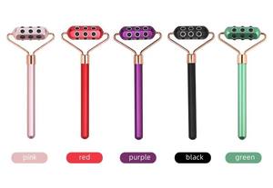 Gesichtsroller-Massagegerät Lifting-Schönheitsstab aus Metall mit Germaniumstein für Gesicht, Körper, Augen, Kinn und Hals zur Straffung und Anti-Aging - Product Image 3